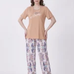 Women's "Be Happy" Graphic Flutter-Sleeve Pajama Set