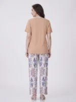 Women's "Be Happy" Graphic Flutter-Sleeve Pajama Set - Image 2