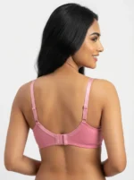 Women's Fine Cotton Underwired Multi-Part Seamed Bra with Swiss Polka Dot Print - Image 2