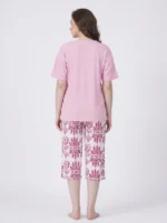 Women's Ornamental Print Split-Neck Pajama Set - Image 2