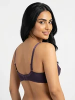 Women's Fine Cotton Multi-Part Seamed Bra with Swiss Polka Dot Print - Image 2