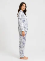 Women's Luxury Satin Fern Leaf Pajama Set - Image 3