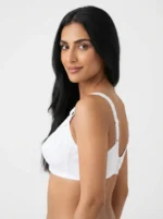 Women's Wire-Free High-Support Seamed Bra with Breathable Mesh Upper Panels - Image 3