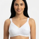 Women's Wire-Free High-Support Seamed Bra with Breathable Mesh Upper Panels