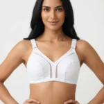 Women's Wire-Free Full-Coverage Support Bra with Linear Mesh Trim