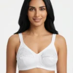 Women's Underwired Full-Coverage Support Bra with Floral Lace Overlay Panels