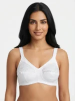 Women's Underwired Full-Coverage Support Bra with Floral Lace Overlay Panels