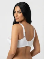 Women's Underwired Full-Coverage Support Bra with Floral Lace Overlay Panels - Image 3