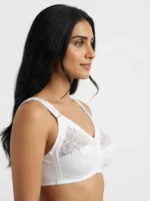 Women's Underwired Full-Coverage Support Bra with Floral Lace Upper Panels - Image 3