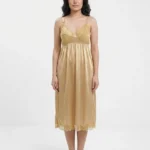 Women's Cotton Lace-Trim Midi Nightgown Slip