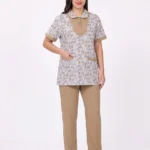 Floral Print Peter Pan Collar Uniform