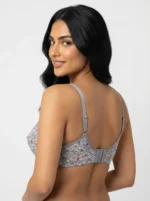Women's Premium Turkish Cotton Underwired Seamed Bra with Paisley and Blossom Print - Image 2