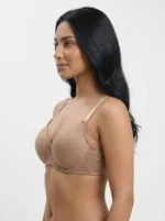 Women's Wire-Free Plus-Size Comfort Bra with Satin Stripe Pattern - Image 2