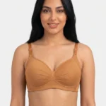 Women's Wire-Free Full-Coverage Comfort Bra with Sunburst Ruched Cups