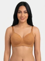 Women's Wire-Free Full-Coverage Comfort Bra with Sunburst Ruched Cups
