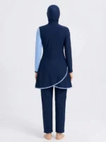 Azure Wave Colorblock Modest Swimwear Set - Image 2