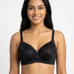 Women's Wire-Free Plus-Size Comfort Bra with Lace Neckline Trim