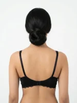 Women's Wire-Free Soft Textured Comfort Bra with Lace Back Trim - Image 2