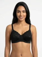 Women's Classic Eyelet Embroidered Seamed Wire-Free Support Bra