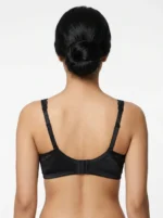Women's Underwired Full-Coverage Support Bra with Smooth Satin and Floral Lace Panels - Image 2