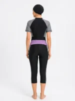 Women's Colorblock Modest One-Piece Swimsuit Set - Image 2