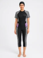Women's Colorblock Modest One-Piece Swimsuit Set