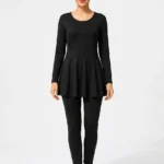Women's Solid Modest Skirted Swimsuit Set