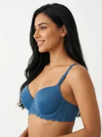 Wireless Bra with Lace Wings and Rhinestone Gore - Image 3