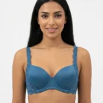 Wireless Bra with Lace Wings and Rhinestone Gore