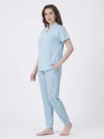 Sky Blue Mandarin Loungewear Set - Image 3