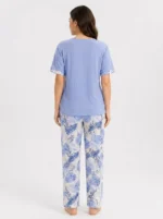 Peri Blue Tropical Henley Loungewear Set - Image 2
