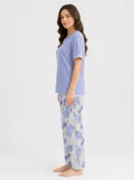 Peri Blue Tropical Henley Loungewear Set - Image 3