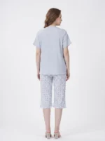 Serene Sky Checker Floral Loungewear Set - Image 2
