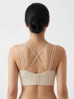 Women's Premium Cami Bra with Cross-Strap V-Neck and Lace Trim - Image 2
