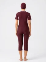 Women's Colorblock Modest One-Piece Swimsuit Set - Image 2