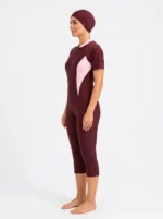 Women's Colorblock Modest One-Piece Swimsuit Set - Image 3