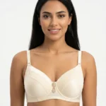 Women's Comfort Bra with Lace Trim and Fanned Base