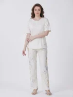 Ivory Marble Henley Loungewear Set