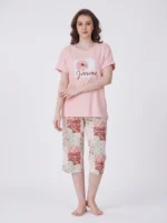 Rose Quartz Patchwork Botanical Loungewear Set