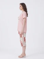 Rose Quartz Patchwork Botanical Loungewear Set - Image 3