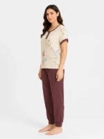 Burgundy Marble Henley Loungewear Set - Image 3