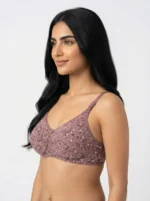 Women's Wire-Free Soft Sponge Under-Bust Seamed Bra with Ditsy Floral Print - Image 3