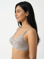 Women's Underwired Soft Sponge Seamed Bra with Ditsy Spring Floral Print - Image 3