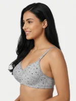 Women's Underwired Soft Sponge Seamed Bra with Ditsy Cherry Blossom Floral Print - Image 3