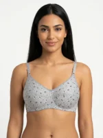 Women's Underwired Soft Sponge Seamed Bra with Ditsy Cherry Blossom Floral Print