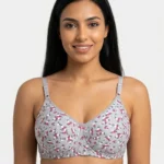 Women's Underwired Soft Sponge Seamed Bra with Ditsy Rosebud Floral Print