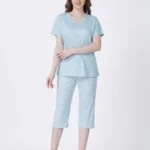 Sky Blue Ditsy Floral Loungewear Set