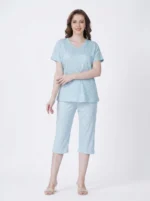 Sky Blue Ditsy Floral Loungewear Set