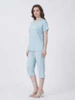 Sky Blue Ditsy Floral Loungewear Set - Image 3