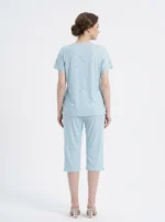 Sky Blue Ditsy Floral Loungewear Set - Image 2